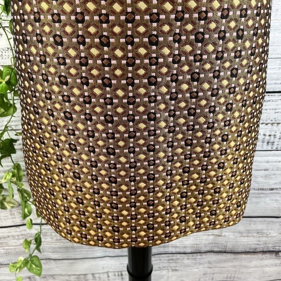 Ann Taylor Loft Skirt sz 6 Gold Pink Navy Textured Above Knee A Line Aztec Boho - Picture 6 of 11